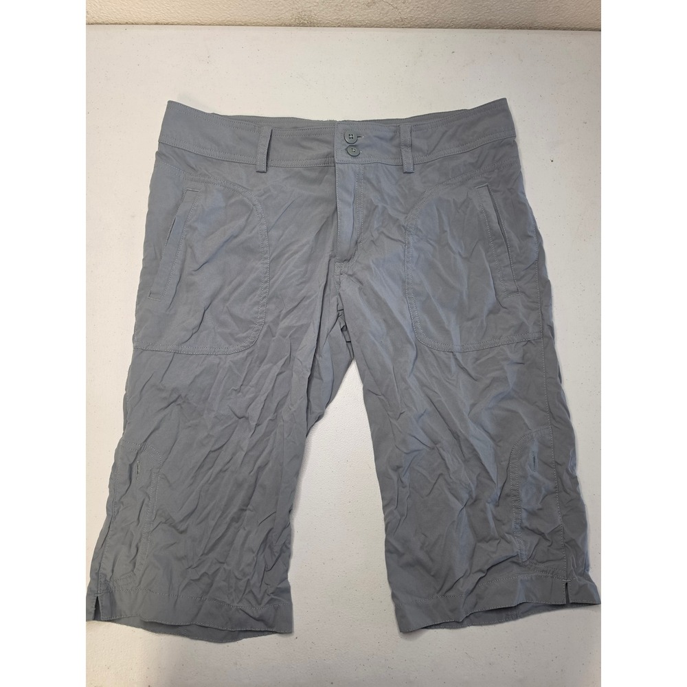 Patagonia Womens Gray Hiking Cargo Shorts Size 6 Nylon Stretch Bermuda Outdoor